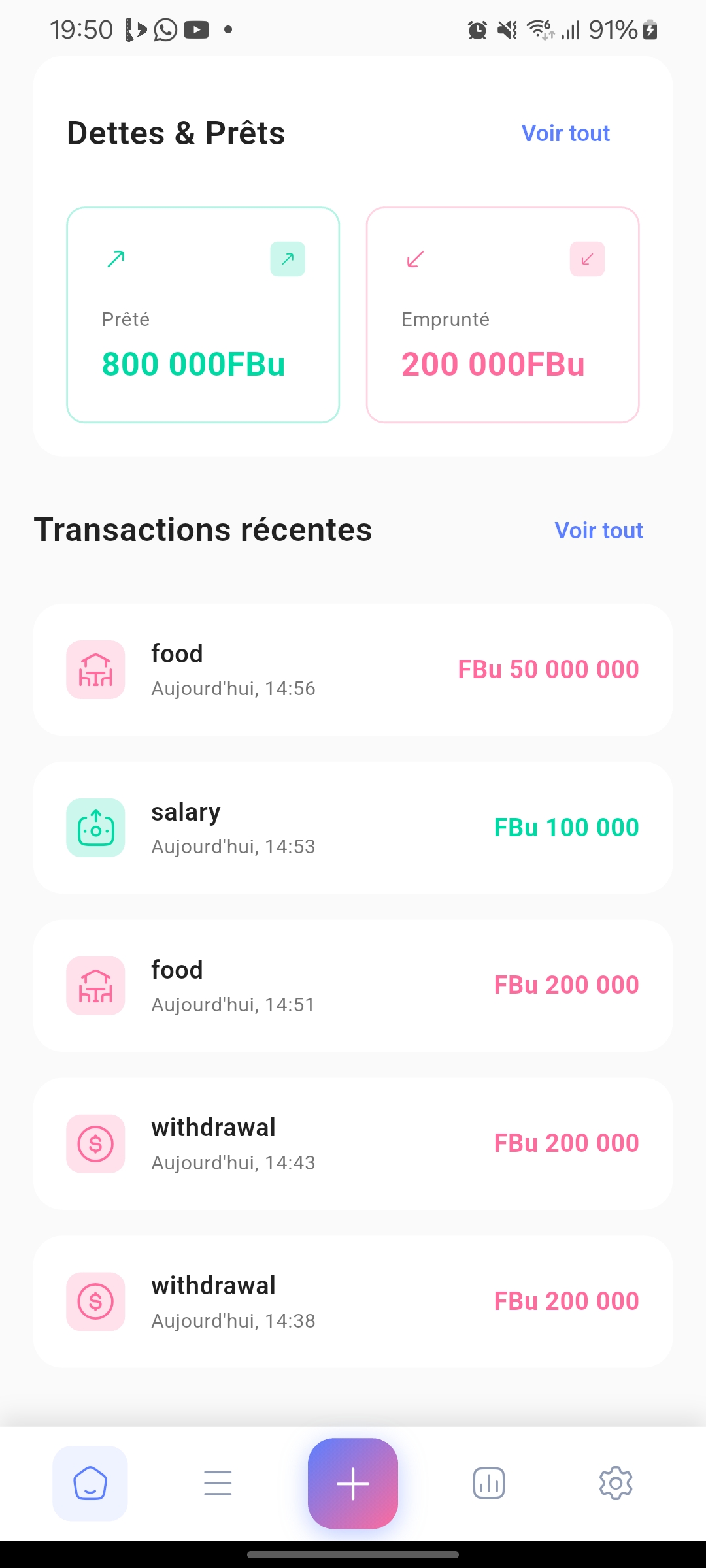 Liste Transactions